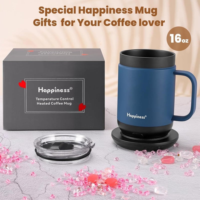 HAPPINESS Smart Heated Coffee Mug,16oz Rechargeable Electric Self Heating Temperature Control Coffee Cup - Image 4